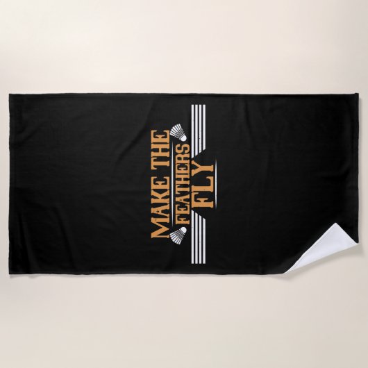 Serviette De Plage Badminton - Faites voler les plumes (Devant)