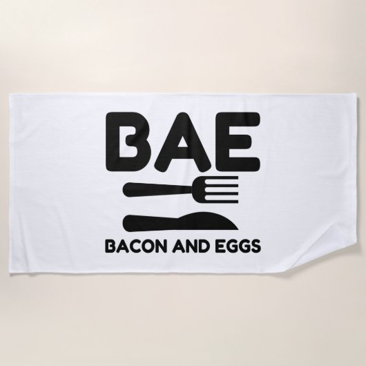 Serviette De Plage BAE Bacon Et Oeufs (Devant)