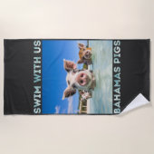 Serviette De Plage Bahamas Pigs de natation Exuma (Devant)
