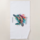 Serviette De Plage Bahamas Sea Turtle Bahamian Flag Beach Grand requi (Devant)