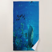 Serviette De Plage Baignade estivale avec les requins (Devant)