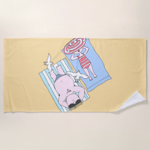 Serviette De Plage Baignades de soleil amusantes à l'art de la main d