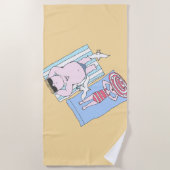 Serviette De Plage Baignades de soleil amusantes à l'art de la main d (Devant)