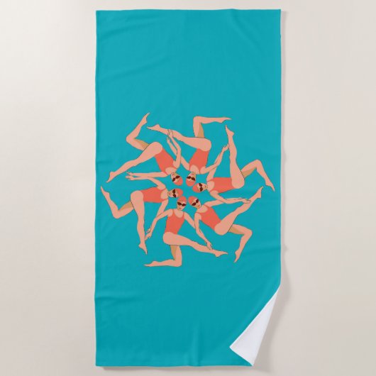 Serviette De Plage Baigneurs - Baignade synchronisée (Devant)