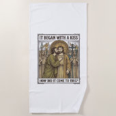 Serviette De Plage Baiser de trahison biblique vintage (Devant)