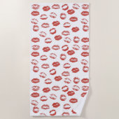 Serviette De Plage Baiser des lèvres rouges (Devant)