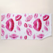 Serviette De Plage Baisers partout (blanc) (Devant)