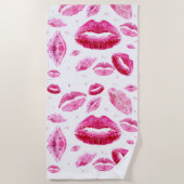 Serviette De Plage Baisers partout (blanc) (Devant)