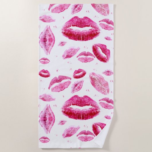 Serviette De Plage Baisers partout (blanc) (Devant)