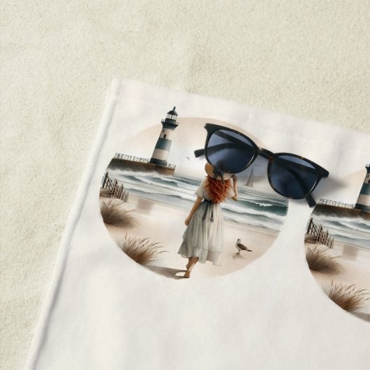 Serviette De Plage Balade Phare (En situation)