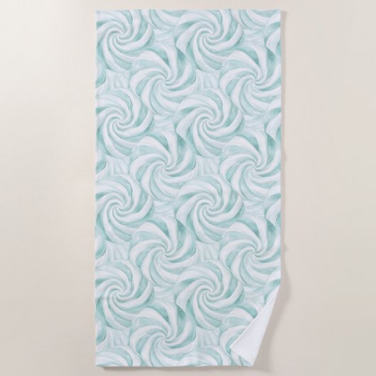 Serviette De Plage Balançoires blanches à la menthe Aqua (Devant)