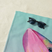 Serviette De Plage Baleine arc-en-ciel (En situation)