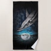 Serviette De Plage Baleine au clair de lune (Devant)