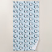 Serviette De Plage Baleine Béluga Bleue (Devant)