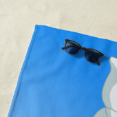 Serviette De Plage Baleine béluga personnalisée Bleu, Océan Arctique (En situation)