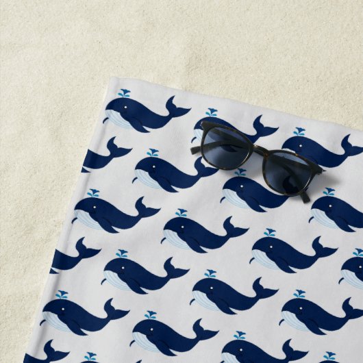 Serviette De Plage Baleine bleue, nautique (En situation)
