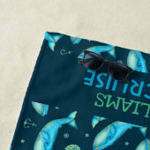 Serviette De Plage Baleine bleue observant la croisière faite sur (En situation)