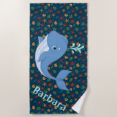 Serviette De Plage Baleine de mer pour enfants (Devant)