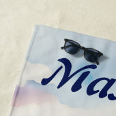 Serviette De Plage Baleine modifiable (En situation)