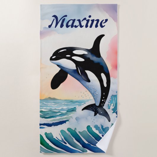 Serviette De Plage Baleine modifiable (Devant)