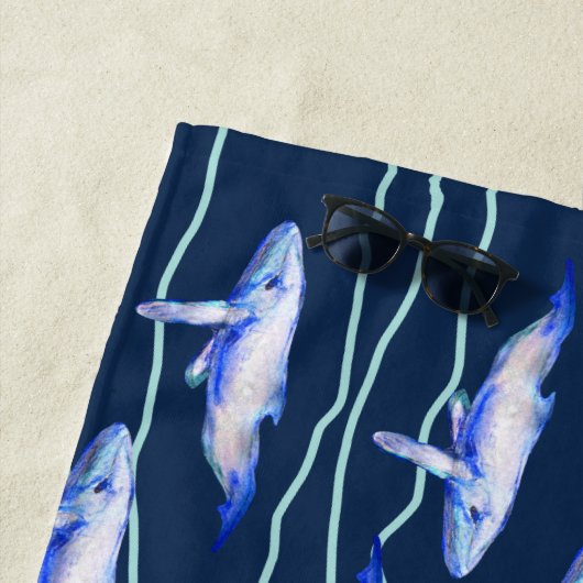 Serviette De Plage Baleines  (En situation)