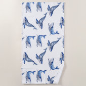Serviette De Plage Baleines Bleues Vie Marine (Devant)