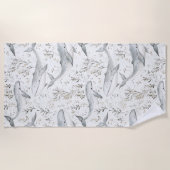 Serviette De Plage Baleines gris océanique (Devant)