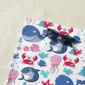 Serviette De Plage Baleines Monogramme Enfants (En situation)