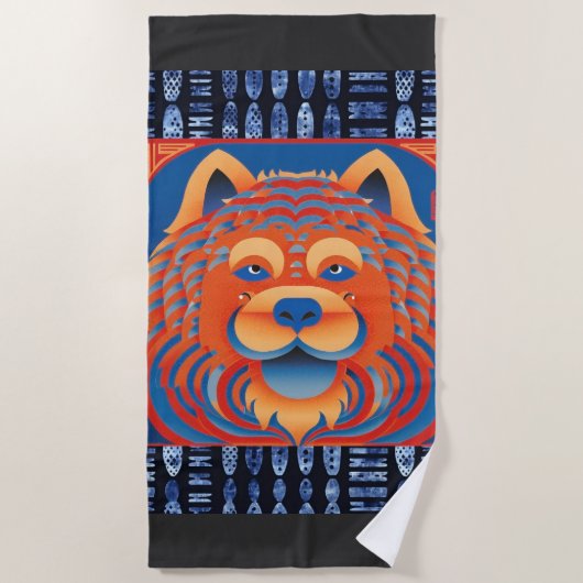 Serviette De Plage BALI BLISS Chien Chow (Devant)