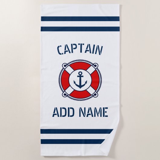 Serviette De Plage Balise d'anneau nautique nommée d'ancre de (Devant)