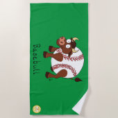 Serviette De Plage Balle de baseball Cute Kids Cartogone (Devant)
