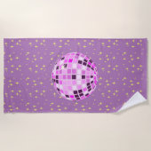 Serviette De Plage Balle Disco moderne rose rétro violet (Devant)