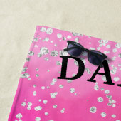 Serviette De Plage Ballerina Dance Pink Ombre Sparkle (En situation)