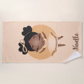 Serviette De Plage Ballerina de l'Afro-Américaine avec Bow (Devant)