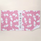 Serviette De Plage Ballerina Motif, Filles de ballet, Danse, Votre No (Devant)