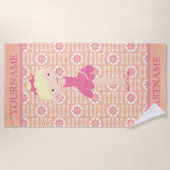 Serviette De Plage Ballerina rose personnalisée (Devant)