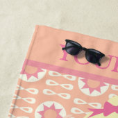 Serviette De Plage Ballerina rose personnalisée (En situation)