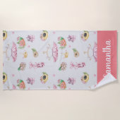 Serviette De Plage Ballet Ballerina Nom personnalisé (Devant)
