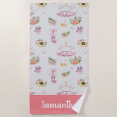 Serviette De Plage Ballet Ballerina Nom personnalisé (Devant)