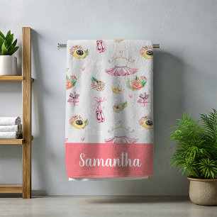 Serviette De Plage Ballet Ballerina Nom personnalisé