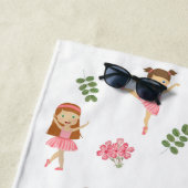 Serviette De Plage Ballet Pink Ballerinas Danser Motif fille (En situation)