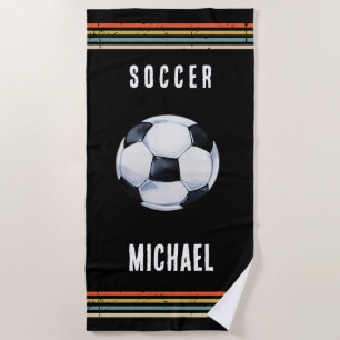 Serviette De Plage Ballon de Football Personnalisé Vintage Tendance N