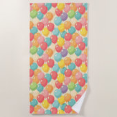 Serviette De Plage Ballons de fête de différentes couleurs (Devant)