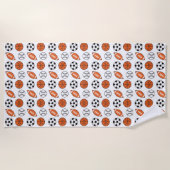 Serviette De Plage Ballons de sport amusants (Devant)