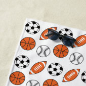 Serviette De Plage Ballons de sport amusants (En situation)