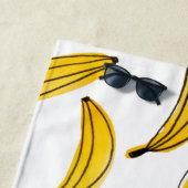 Serviette De Plage Bananes d'aquarelle - jaune (En situation)