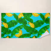 Serviette De Plage Bananes et aquarelle feuille (Devant)