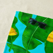 Serviette De Plage Bananes et aquarelle feuille (En situation)