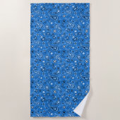 Serviette De Plage Bandana bleu classique Paisley (Devant)