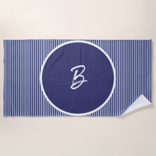 Serviette De Plage Bande bleue personnalisée